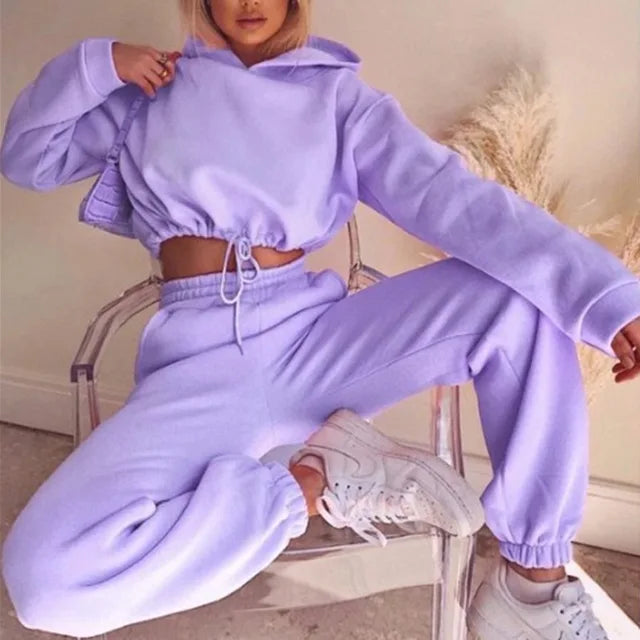 Casual Pocket Pant Two Piece Matching Sets Women