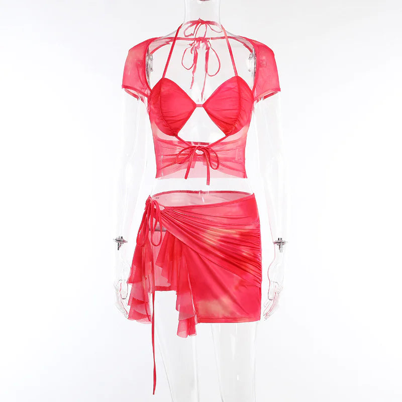 Spring Skirt Casual 2pc Matching Set