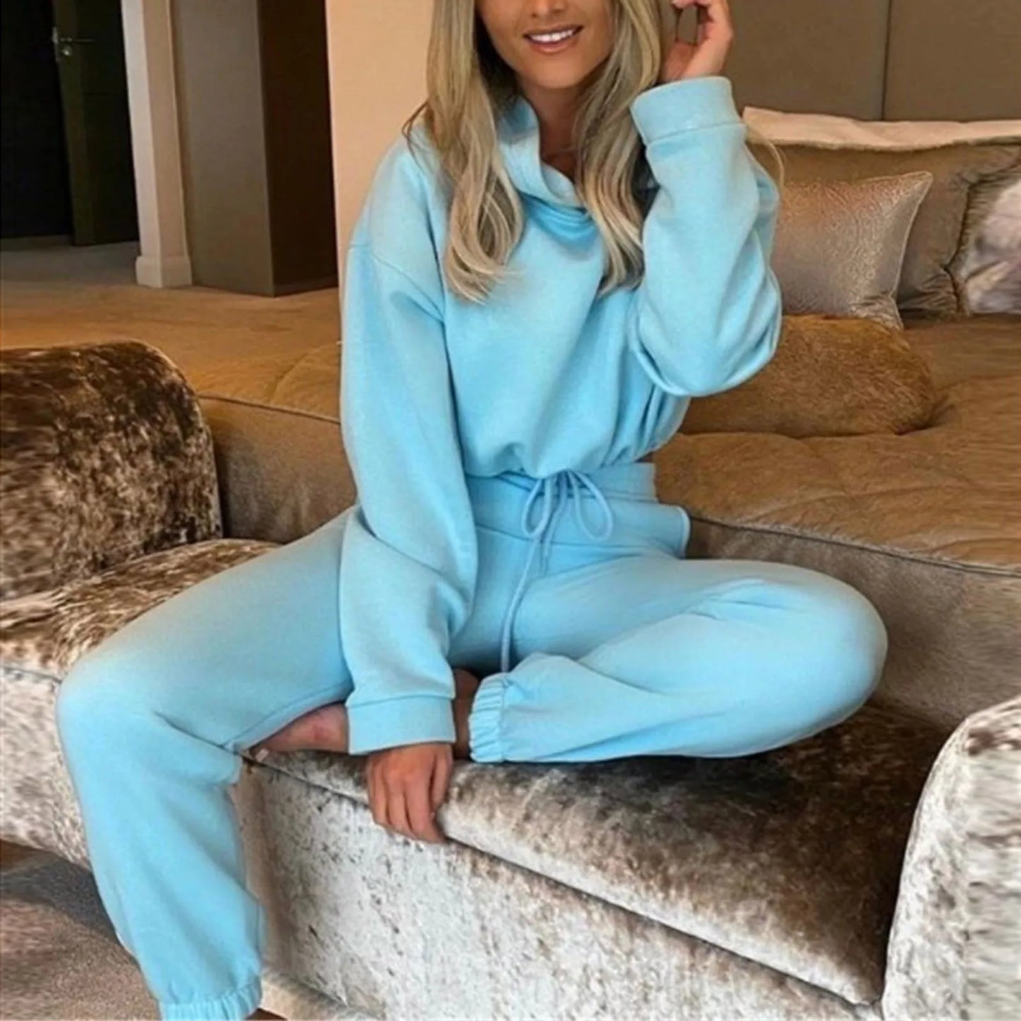 Casual Pocket Pant Two Piece Matching Sets Women