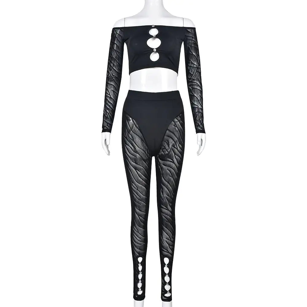 Mariana Cutout Mesh Pant Set