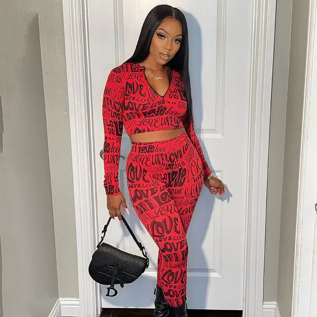 Spring Tracksuit Two Piece Matching Set