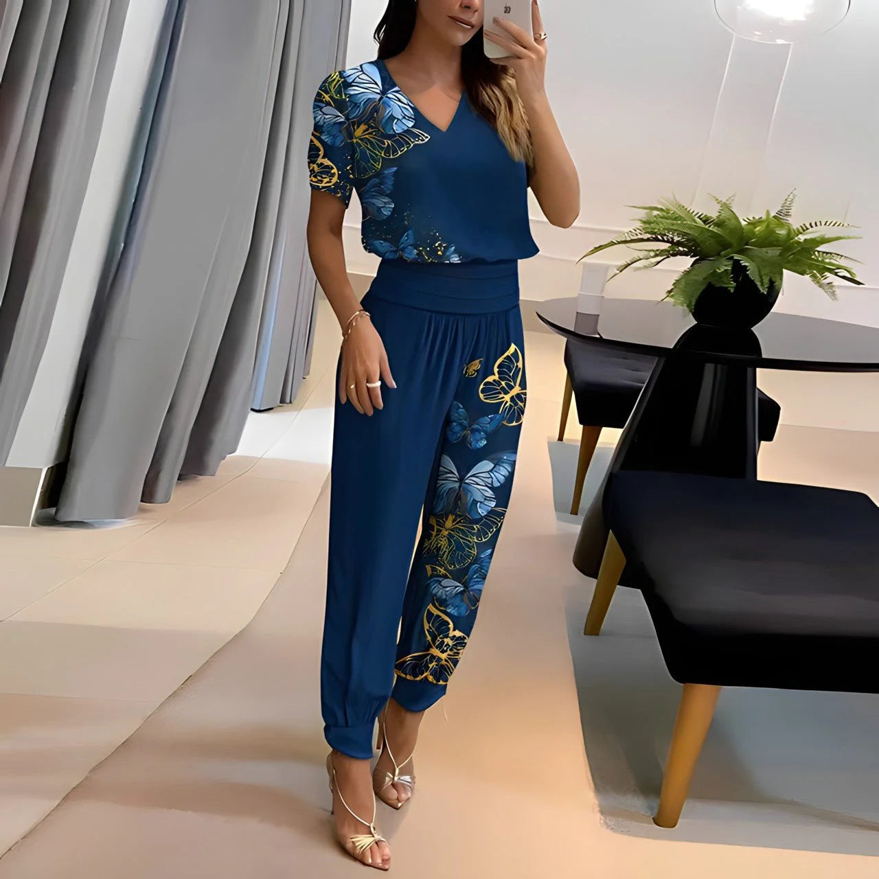 Spring Set Women Print Casual 2 Piece Set