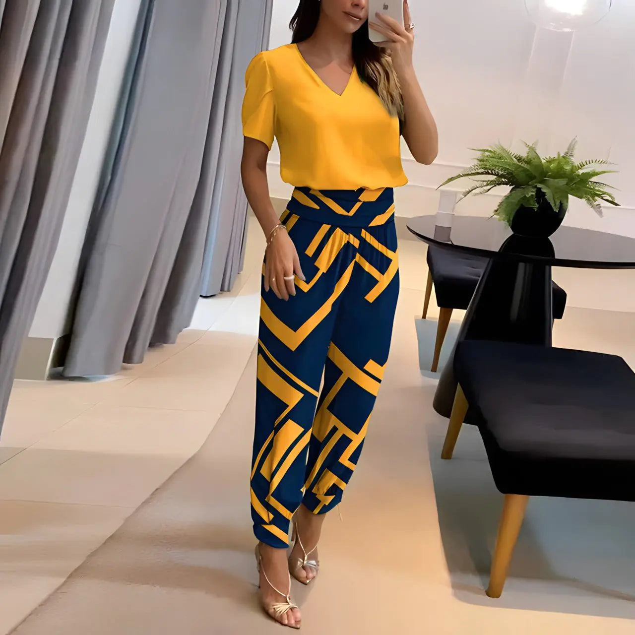 Spring Set Women Print Casual 2 Piece Set