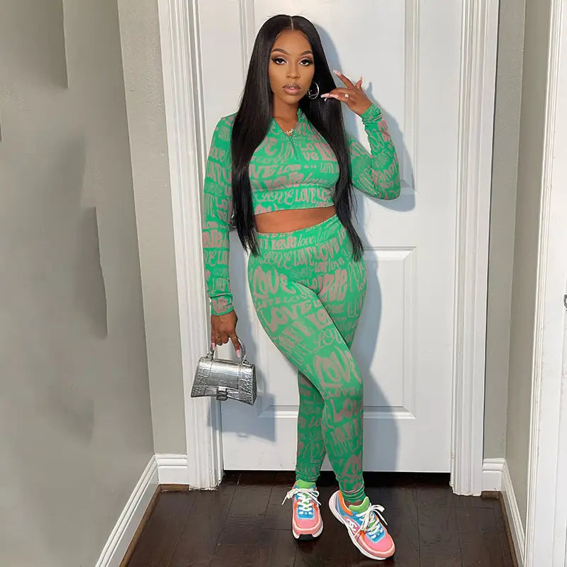 Spring Tracksuit Two Piece Matching Set