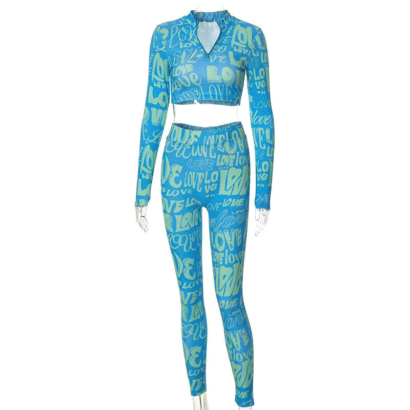 Spring Tracksuit Two Piece Matching Set