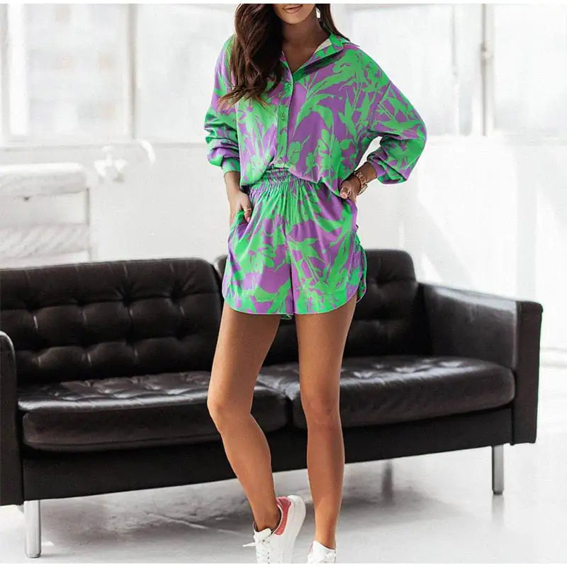 Matching Spring Set Shorts and Shirt Set