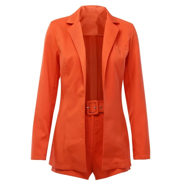 Women Spring Set Blazer and Shorts