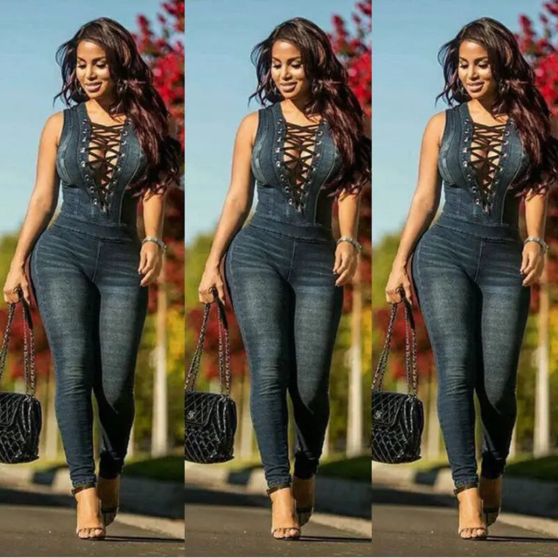 Spring Denim Skinny Jeans Matching Set