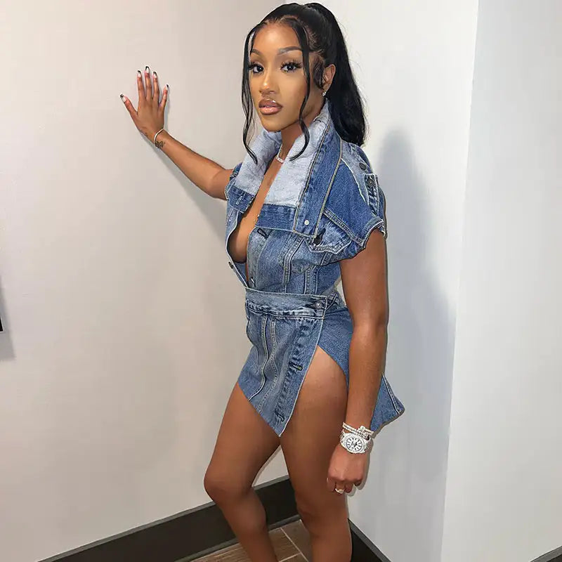 Casual Denim Summer Skirt Matching Set