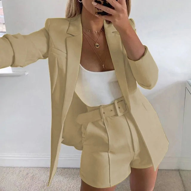 Women Spring Set Blazer and Shorts