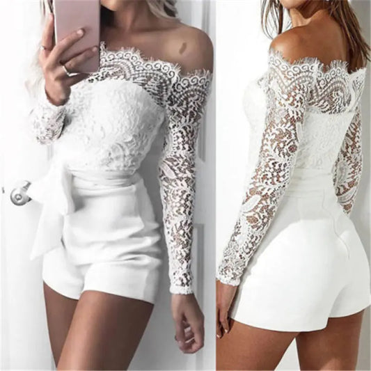 Women’s Lace Off Shoulder Jumpsuit Women