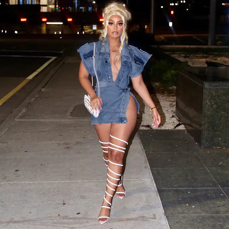 Casual Denim Summer Skirt Matching Set