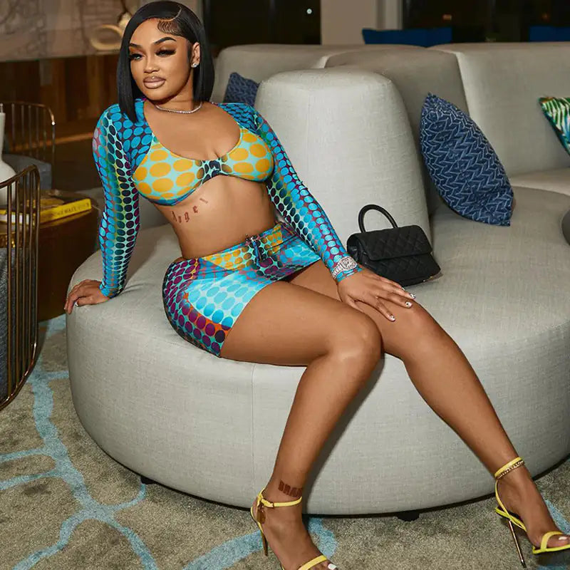Want It All Printed Summer Skirt Set
