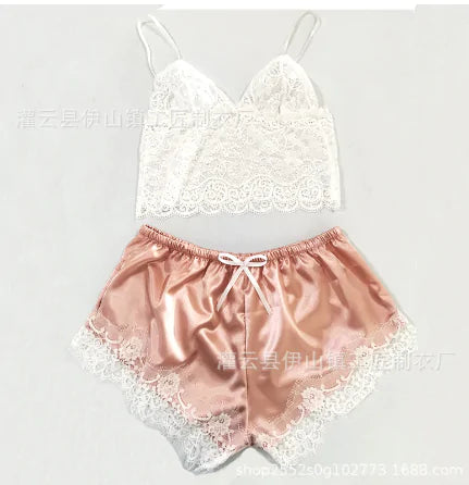 Women’s Lace Satin Matching Set
