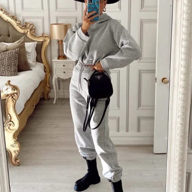 Casual Pocket Pant Two Piece Matching Sets Women