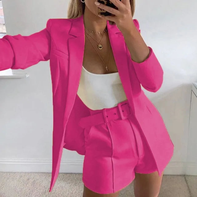 Women Spring Set Blazer and Shorts