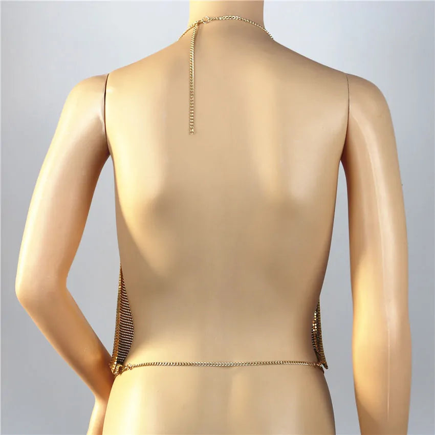 Elegant Metallic Women Halter  Top