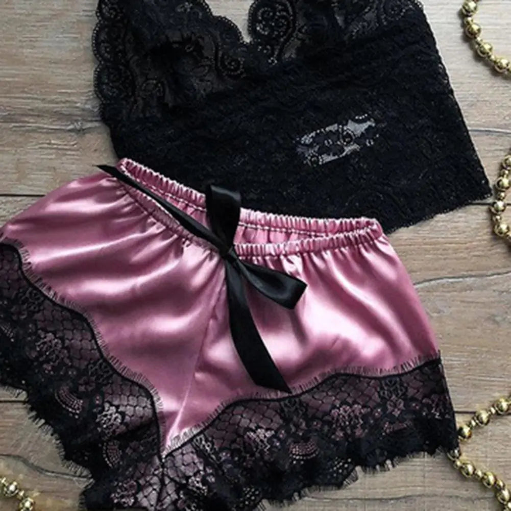 Women’s Lace Satin Matching Set