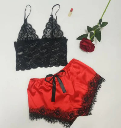 Women’s Lace Satin Matching Set