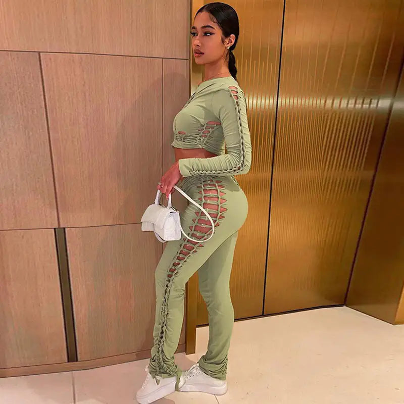 "Like It Hot" Cutout Pant Set