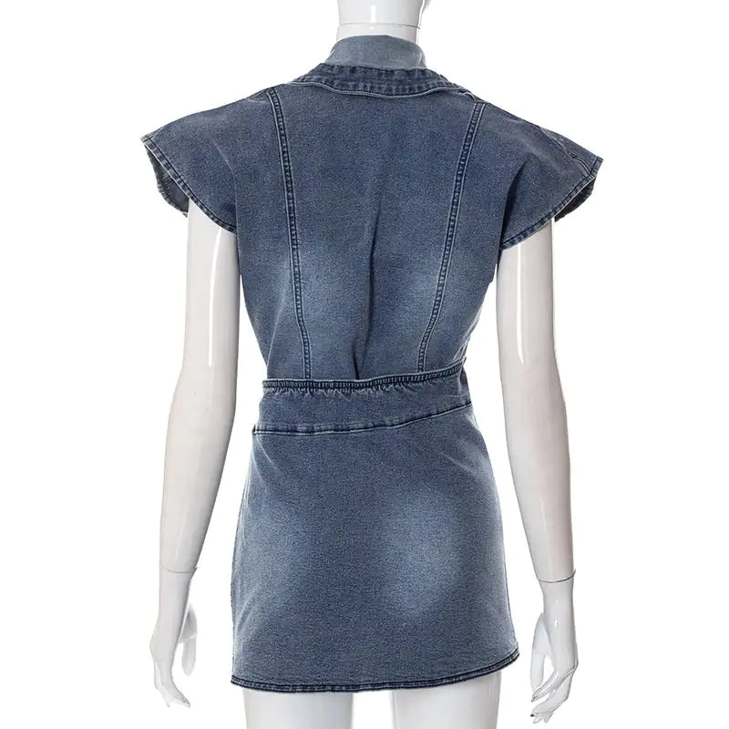 Casual Denim Summer Skirt Matching Set