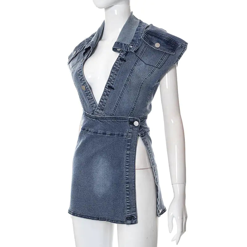Casual Denim Summer Skirt Matching Set