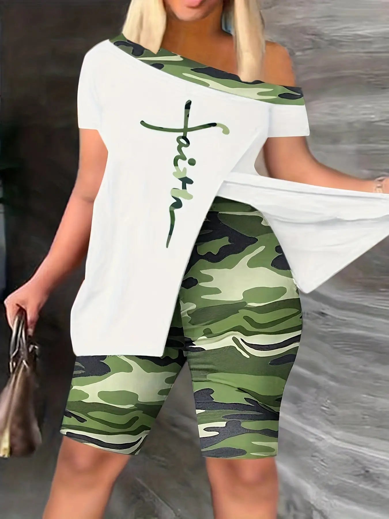 Trendy Graphic Print Two-Piece Set