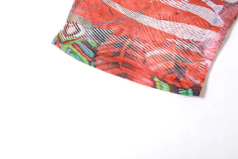 Callie Mesh Printed Maxi Summer Skirt Set