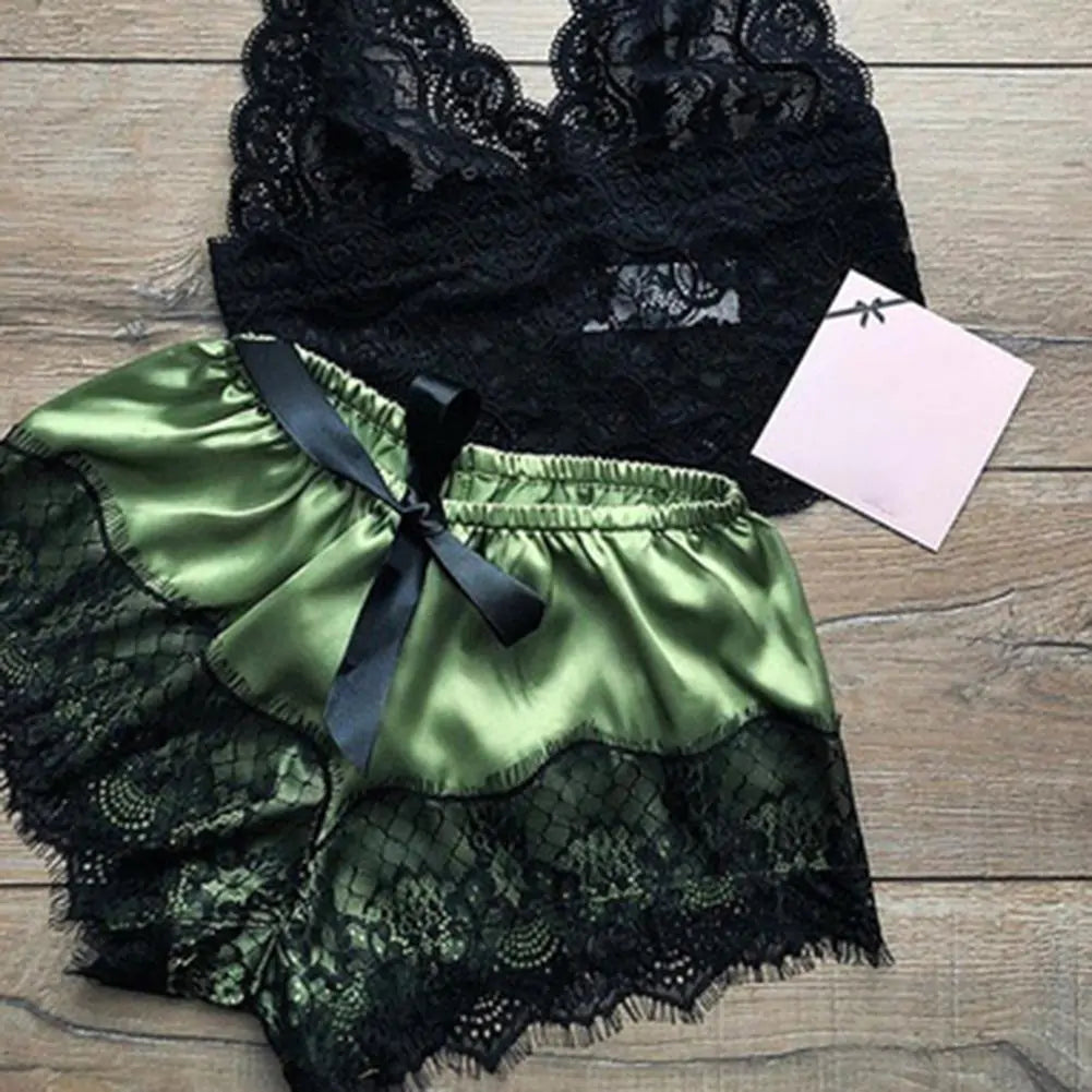 Women’s Lace Satin Matching Set