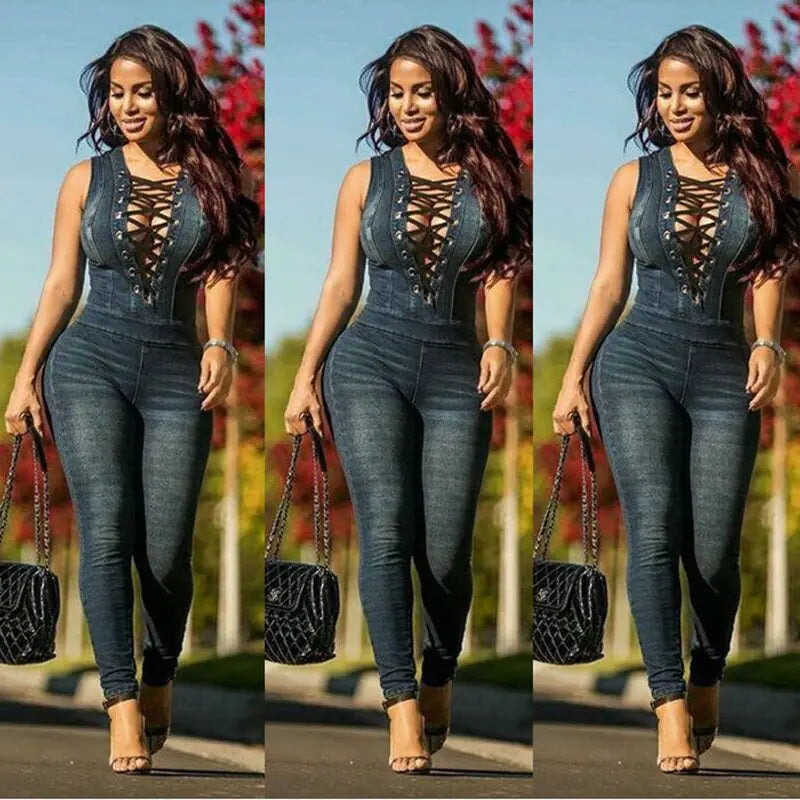 Spring Denim Skinny Jeans Matching Set