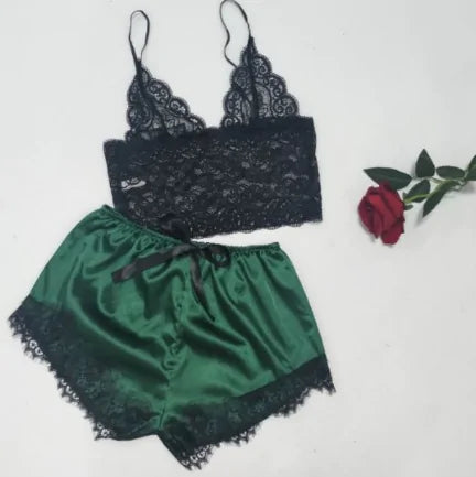 Women’s Lace Satin Matching Set