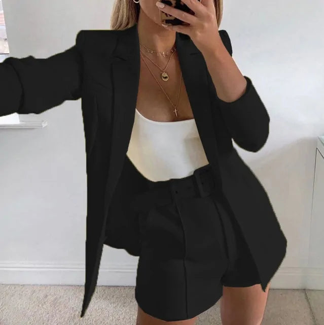Women Spring Set Blazer and Shorts