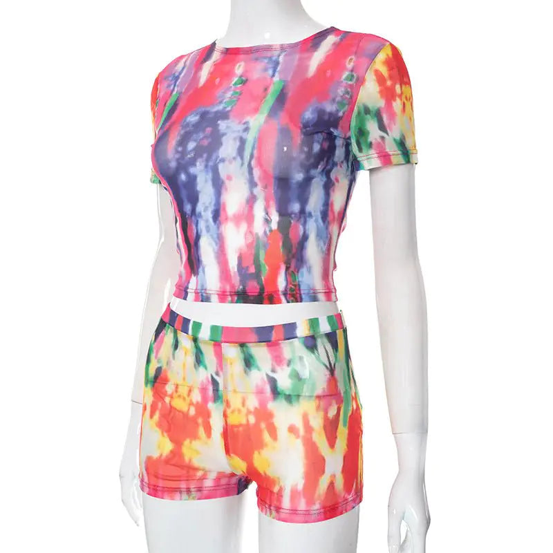 Got Her Own Printed Mesh Short Set
