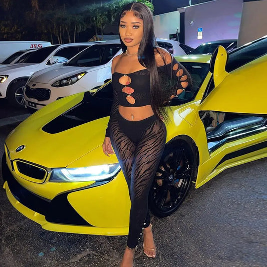 Mariana Cutout Mesh Pant Set