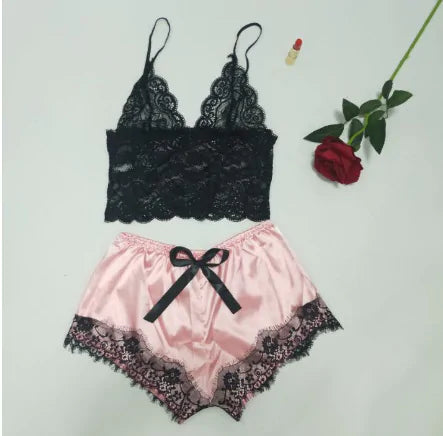 Women’s Lace Satin Matching Set