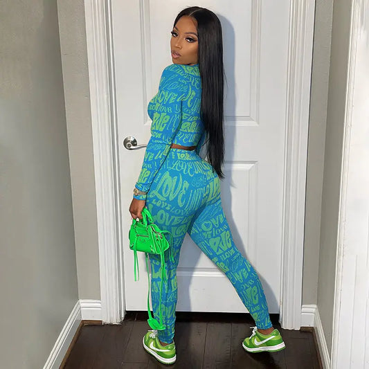 Spring Tracksuit Two Piece Matching Set