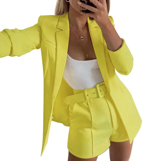 Women Spring Set Blazer and Shorts