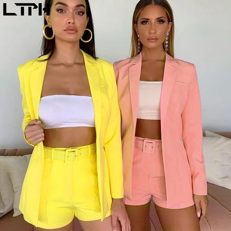 Women Spring Set Blazer and Shorts