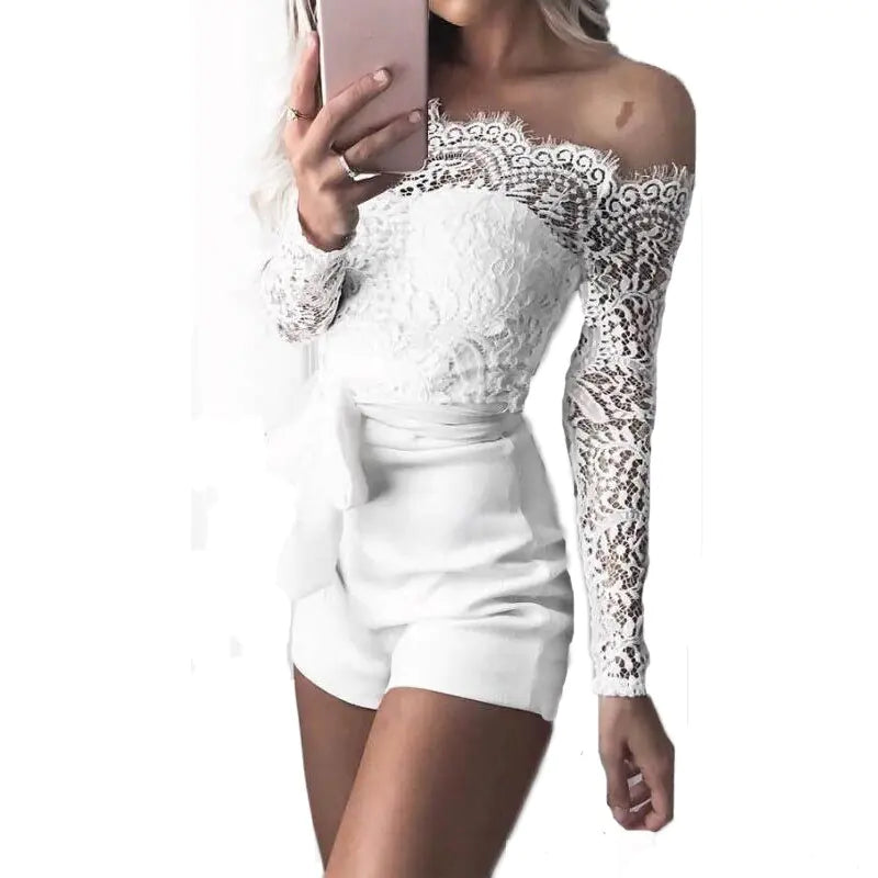 Women’s Lace Off Shoulder Jumpsuit Women