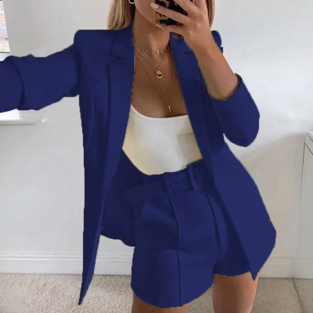 Women Spring Set Blazer and Shorts