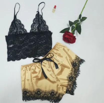 Women’s Lace Satin Matching Set