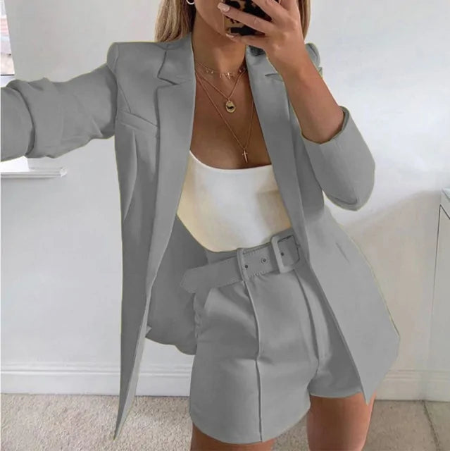Women Spring Set Blazer and Shorts