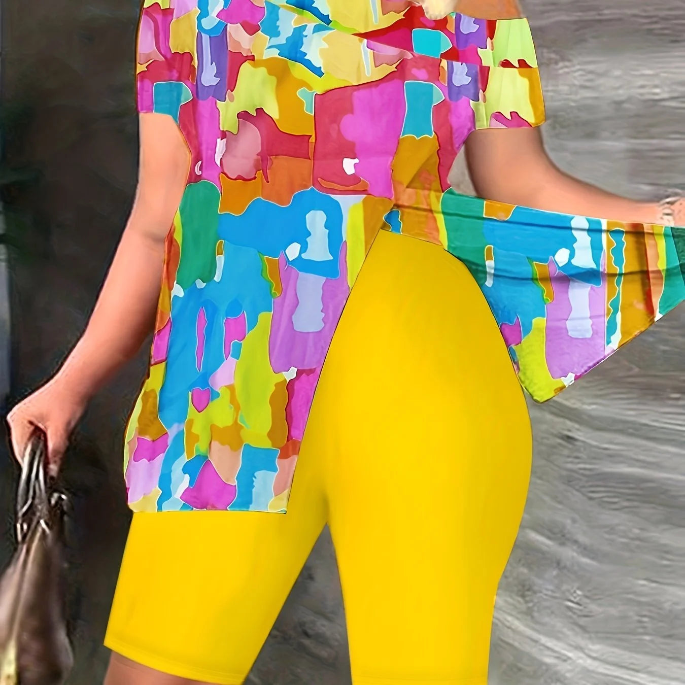 Trendy Graphic Print Two-Piece Set