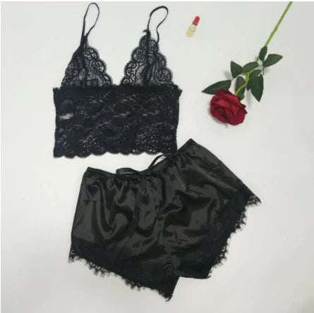 Women’s Lace Satin Matching Set