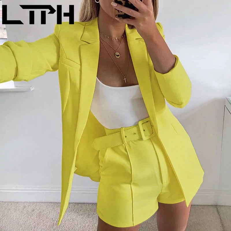 Women Spring Set Blazer and Shorts