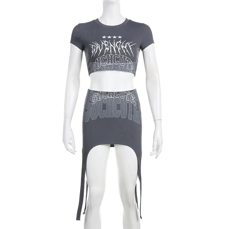 Hot Summer Thrill Graphic Print Skirt Matching Set