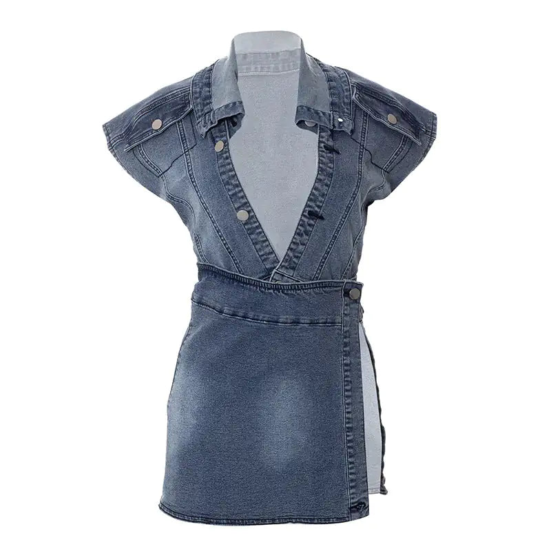 Casual Denim Summer Skirt Matching Set