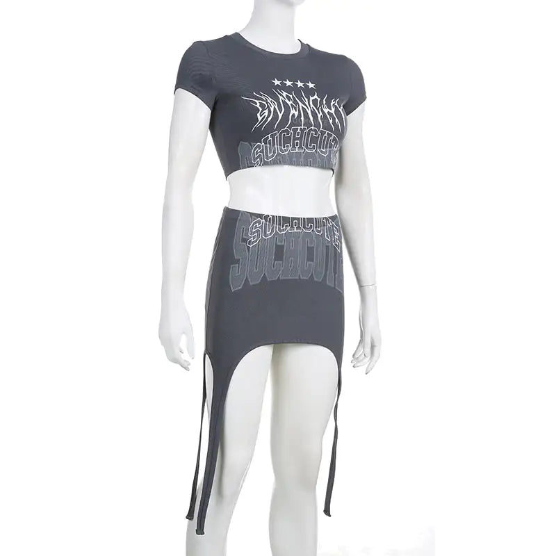 Hot Summer Thrill Graphic Print Skirt Matching Set
