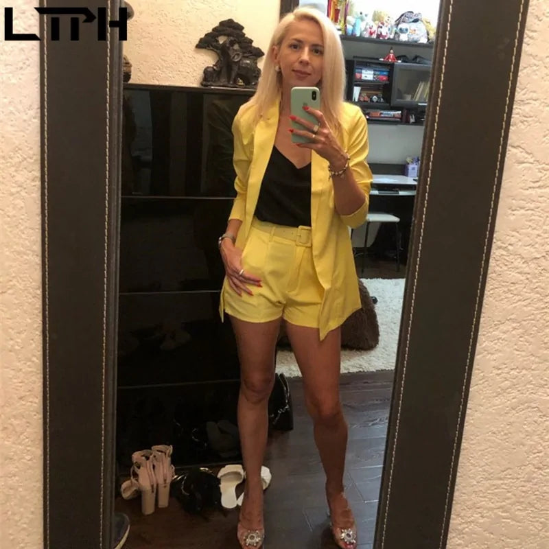 Women Spring Set Blazer and Shorts