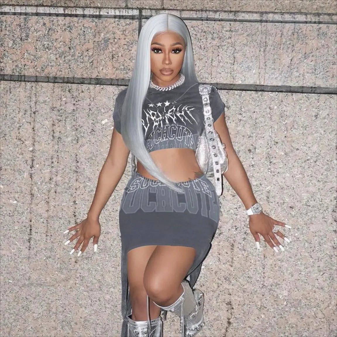 Hot Summer Thrill Graphic Print Skirt Matching Set